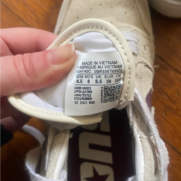 Converse Cons AS-1 Pro Skate Cream and Burgundy Unisex Sneakers - Picture 6 of 7